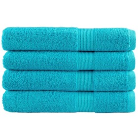 Premium towels 4 units 100% cotton turquoise 100x200 cm 600 gsm by , Towels - Ref: Foro24-137462, Price: 91,99 €, Discount: %