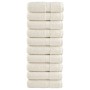 Toallas 10 unidades 100% algodón crema 30x30 cm 600 gsm de , Toallas - Ref: Foro24-137469, Precio: 22,78 €, Descuento: %