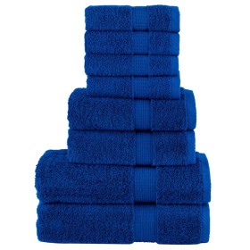 8-teiliges Handtuchset aus 100% Baumwolle, blau, 600 g/m². von , Handtücher - Ref: Foro24-137538, Preis: 43,99 €, Rabatt: %