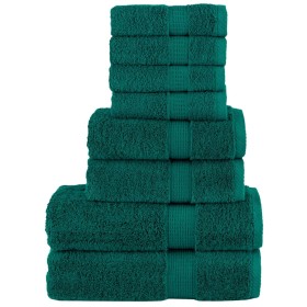 Juego de toallas 8 piezas 100% algodón verde 600 gsm de , Toallas - Ref: Foro24-137544, Precio: 44,99 €, Descuento: %