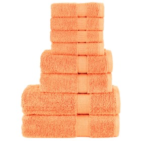 8-teiliges Handtuchset aus 100% Baumwolle in Orange mit 600 g/m² von , Handtücher - Ref: Foro24-137546, Preis: 44,99 €, Rabat...