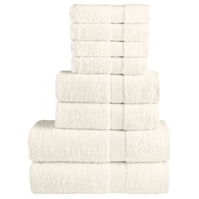 8-teiliges Handtuchset aus 100% Baumwolle in Creme, 600 g/m². von , Handtücher - Ref: Foro24-137550, Preis: 44,00 €, Rabatt: %