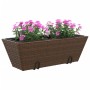 Blumenkästen mit Haken, 2 Stück, braunes Kunststoff-Rattan. von , Töpfe und Pflanzgefäße - Ref: Foro24-366399, Preis: 45,99 €...