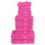 Juego de toallas 12 piezas 100% algodón rosa 600 gsm de , Toallas - Ref: Foro24-137586, Precio: 54,63 €, Descuento: %