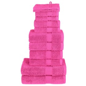 Juego de toallas 12 piezas 100% algodón rosa 600 gsm de , Toallas - Ref: Foro24-137586, Precio: 54,67 €, Descuento: %