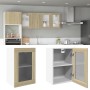 Hanging wardrobe made of plywood and glass in oak color, measuring 40x31x60 cm. by , Kitchen cabinets - Ref: Foro24-849618, P...