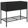 Planter with black synthetic rattan shelf by , Pots and planters - Ref: Foro24-366384, Price: 71,99 €, Discount: %