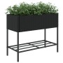 Jardinera con estante ratán sintético negro de , Maceteros y jardineras - Ref: Foro24-366384, Precio: 71,03 €, Descuento: %