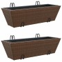 Planters with hooks 2 units synthetic rattan brown by , Pots and planters - Ref: Foro24-366402, Price: 53,36 €, Discount: %