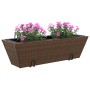 Jardineras con ganchos 2 unidades ratán sintético marrón de , Maceteros y jardineras - Ref: Foro24-366402, Precio: 53,36 €, D...