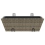 Planters with hooks 2 units synthetic rattan gray by , Pots and planters - Ref: Foro24-366400, Price: 45,99 €, Discount: %