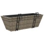 Planters with hooks 2 units synthetic rattan gray by , Pots and planters - Ref: Foro24-366400, Price: 45,99 €, Discount: %