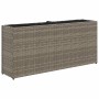 Pflanzgefäß mit 2 Blumentöpfen aus grauem synthetischem Rattan 90x20x40 cm von , Töpfe und Pflanzgefäße - Ref: Foro24-366409,...