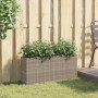 Pflanzgefäß mit 2 Blumentöpfen aus grauem synthetischem Rattan 90x20x40 cm von , Töpfe und Pflanzgefäße - Ref: Foro24-366409,...