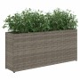 Pflanzgefäß mit 2 Blumentöpfen aus grauem synthetischem Rattan 90x20x40 cm von , Töpfe und Pflanzgefäße - Ref: Foro24-366409,...