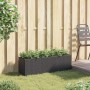 Planter with 3 black synthetic rattan pots 105x30x32 cm by , Pots and planters - Ref: Foro24-366416, Price: 62,65 €, Discount: %