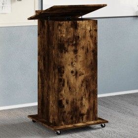 Wheeled stand with smoked oak wood drawer 55x55x107 cm by , Desks - Ref: Foro24-848028, Price: 130,83 €, Discount: %