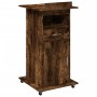 Atril con ruedas y cajón madera roble ahumado 55x55x107 cm de , Escritorios - Ref: Foro24-848028, Precio: 130,83 €, Descuento: %