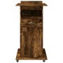 Atril con ruedas y cajón madera roble ahumado 55x55x107 cm de , Escritorios - Ref: Foro24-848028, Precio: 130,83 €, Descuento: %