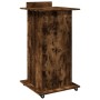 Atril con ruedas y cajón madera roble ahumado 55x55x107 cm de , Escritorios - Ref: Foro24-848028, Precio: 130,83 €, Descuento: %