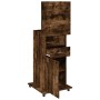 Atril con ruedas y cajón madera roble ahumado 55x55x107 cm de , Escritorios - Ref: Foro24-848028, Precio: 130,83 €, Descuento: %