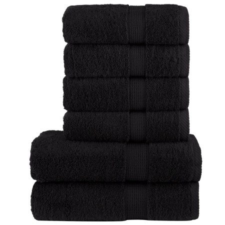 6-piece towel set 100% cotton black 600 gsm by , Towels - Ref: Foro24-137565, Price: 49,84 €, Discount: %