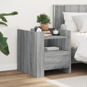 Mesita de noche madera de ingeniería gris Sonoma 45x50x50 cm de , Mesitas de noche - Ref: Foro24-848281, Precio: 81,95 €, Des...