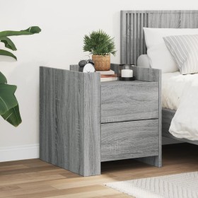 Mesita de noche madera de ingeniería gris Sonoma 45x50x50 cm de , Mesitas de noche - Ref: Foro24-848288, Precio: 83,99 €, Des...