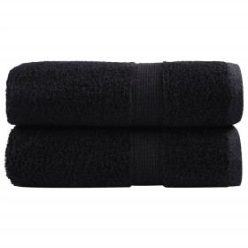 Guest towels 2 units 100% cotton black 30x50 cm 600gsm by , Towels - Ref: Foro24-137422, Price: 13,99 €, Discount: %