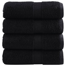 Toallas 4 unidades 100% algodón negro 30x30 cm 600 gsm de , Toallas - Ref: Foro24-137420, Precio: 14,11 €, Descuento: %