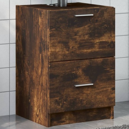 Engineered smoked oak wood sink cabinet 40x37x59 cm by , Bathroom furniture - Ref: Foro24-848105, Price: 71,00 €, Discount: %