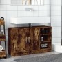 Engineered smoked oak wood sink cabinet 90x29x55 cm by , Bathroom furniture - Ref: Foro24-848126, Price: 78,11 €, Discount: %