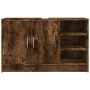 Engineered smoked oak wood sink cabinet 90x29x55 cm by , Bathroom furniture - Ref: Foro24-848126, Price: 77,95 €, Discount: %