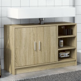 Engineered wood bathroom cabinet in Sonoma oak, 90x29x55 cm. by , Bathroom furniture - Ref: Foro24-848124, Price: 78,11 €, Di...