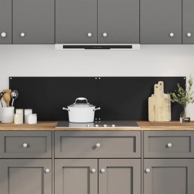 Kitchen splashbacks 2 units black tempered glass 80x50 cm by , Kitchen tools and utensils - Ref: Foro24-3315799, Price: 67,99...