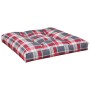 Cushion for pallet sofa, red checkered fabric, 70x70x12 cm by , Cushions for chairs and sofas - Ref: Foro24-360482, Price: 22...