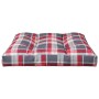 Cushion for pallet sofa, red checkered fabric, 70x70x12 cm by , Cushions for chairs and sofas - Ref: Foro24-360482, Price: 22...