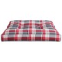 Cushion for pallet sofa, red checkered fabric, 70x70x12 cm by , Cushions for chairs and sofas - Ref: Foro24-360482, Price: 22...