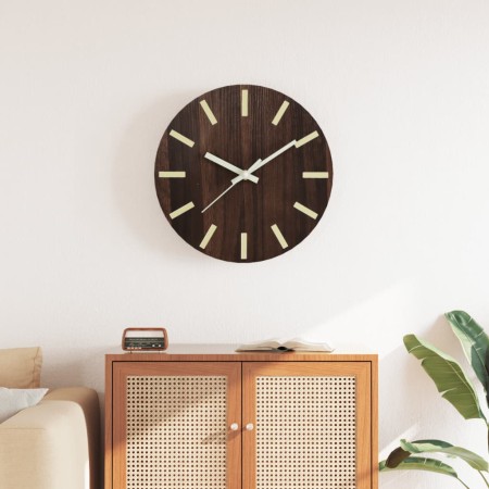 Wall clock with luminous brown scales and hands Ø30 cm by , Wall clocks - Ref: Foro24-4008404, Price: 17,32 €, Discount: %