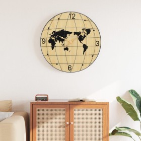 Engineered wood yellow and black wall clock Ø50 cm by , Wall clocks - Ref: Foro24-4008406, Price: 61,99 €, Discount: %