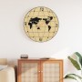 Engineered wood yellow and black wall clock Ø50 cm by , Wall clocks - Ref: Foro24-4008406, Price: 55,49 €, Discount: %