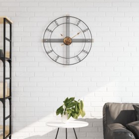 Black iron wall clock Ø60 cm by , Wall clocks - Ref: Foro24-4008410, Price: 47,99 €, Discount: %