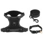 Dog harness with adjustable black leash and collar L by , Dog products - Ref: Foro24-4013390, Price: 28,99 €, Discount: %