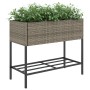 Planter boxes with shelf 2 units synthetic rattan gray 90x40x75 cm by , Pots and planters - Ref: Foro24-3210509, Price: 143,0...