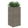 Blumenkästen 2 Stück aus grauem synthetischem Rattan 40x40x80 cm. von , Töpfe und Pflanzgefäße - Ref: Foro24-3210521, Preis: ...