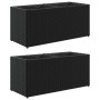 Planter with 2 black PE rattan pots 2 units 72x30x32 cm by , Pots and planters - Ref: Foro24-3210528, Price: 84,45 €, Discoun...