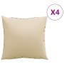 Sofakissen 4 Stück, beige Stoff, 50x50 cm. von , Kissen für Stühle und Sofas - Ref: Foro24-360384, Preis: 43,45 €, Rabatt: %