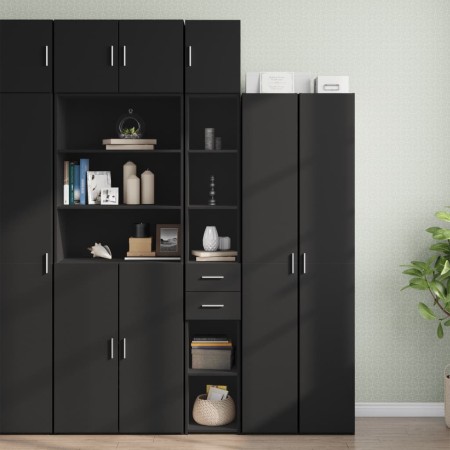 Narrow black engineered wood wardrobe 30x42.5x225 cm by , Sideboards - Ref: Foro24-3281267, Price: 134,94 €, Discount: %