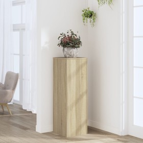 Soportes de plantas madera ingeniería roble Sonoma 33x33x100 cm de , Soportes para macetas - Ref: Foro24-852953, Precio: 66,9...