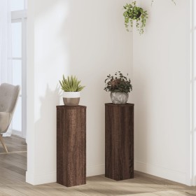 Plant stands 2 units brown oak wood 17x17x60 cm by , Pot stands - Ref: Foro24-852939, Price: 54,51 €, Discount: %